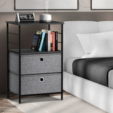 2 Drawer Tall Nightstand Table